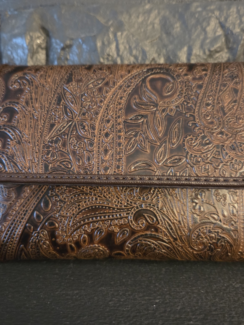 Relic Embossed Paisley Dark Brown Wallet